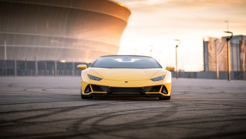 Yellow Lamborghini in Front View